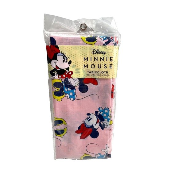 Minnie Mouse Table Cloth Pink Disney Table Cover Party Decor 52” X 70” - Picture 1 of 5